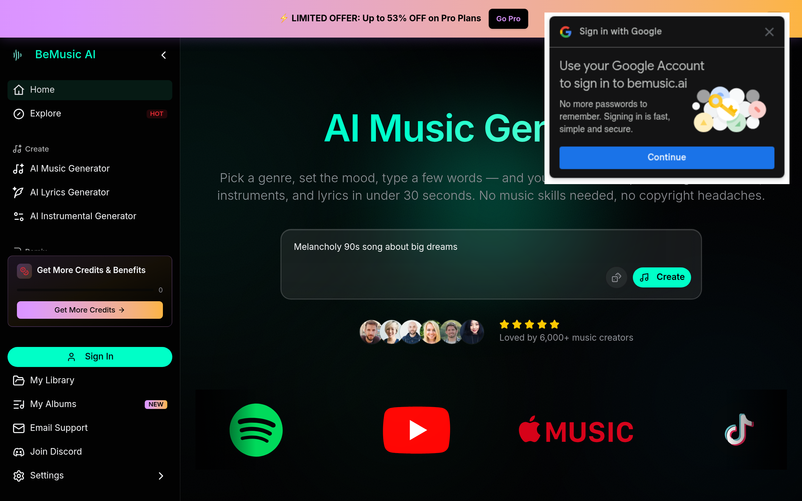 BeMusic AI: AI Music Generator