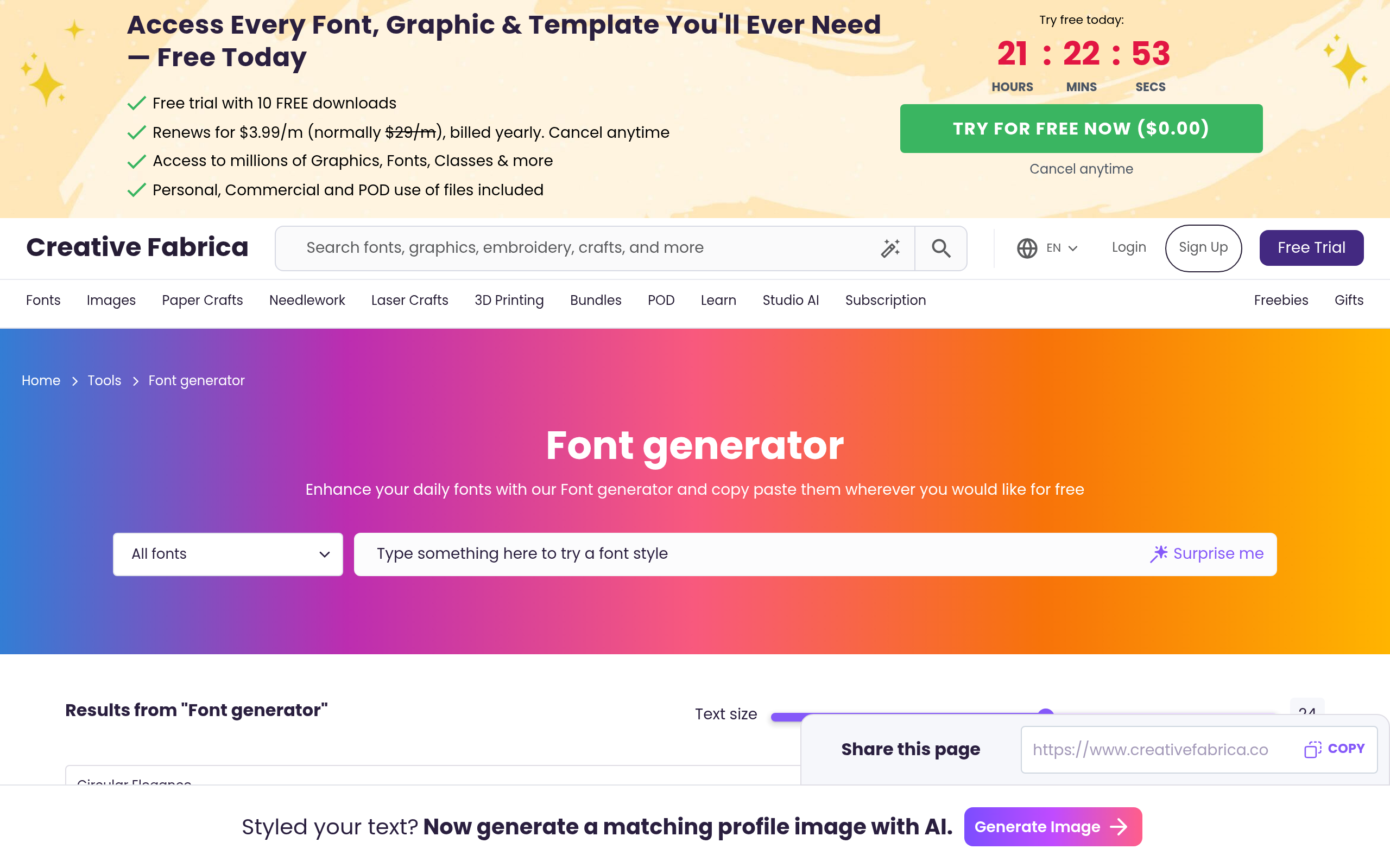 Creative Fabrica Font Generator